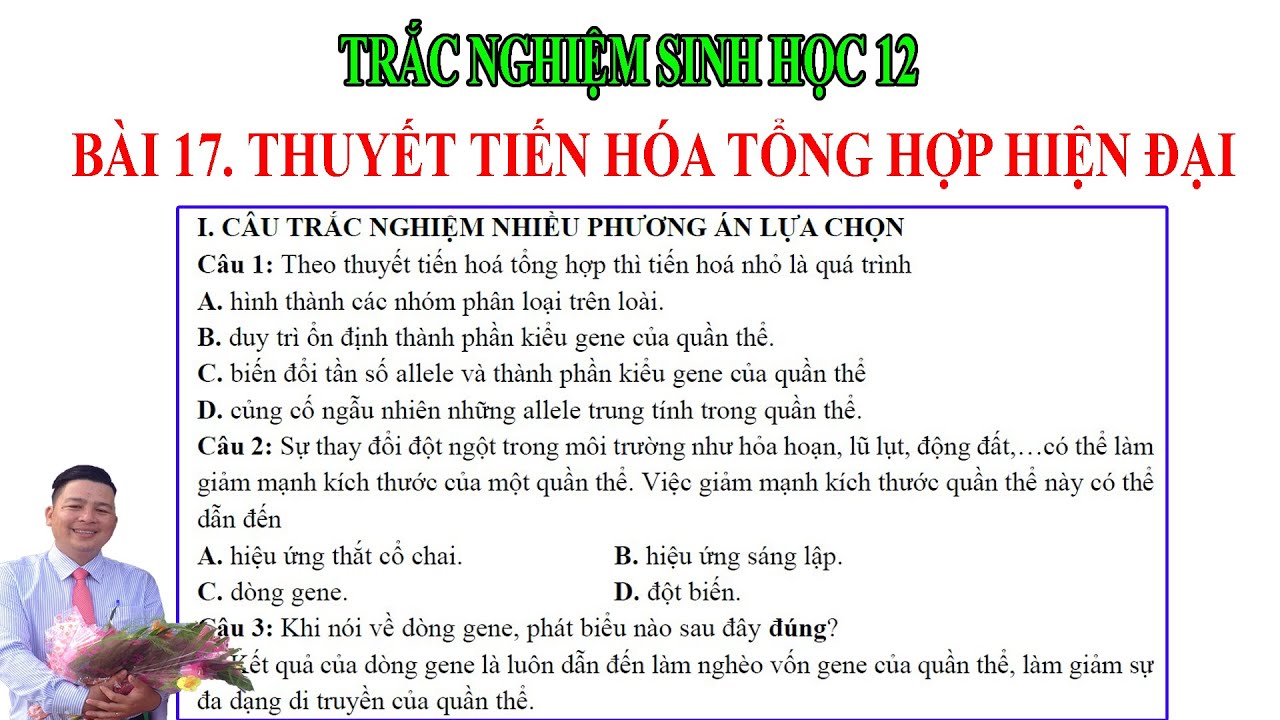 Trắc Nghiệm Sinh 12 CTST_Bài 17 Thuyết tiến hóa tổng hợp hiện đại