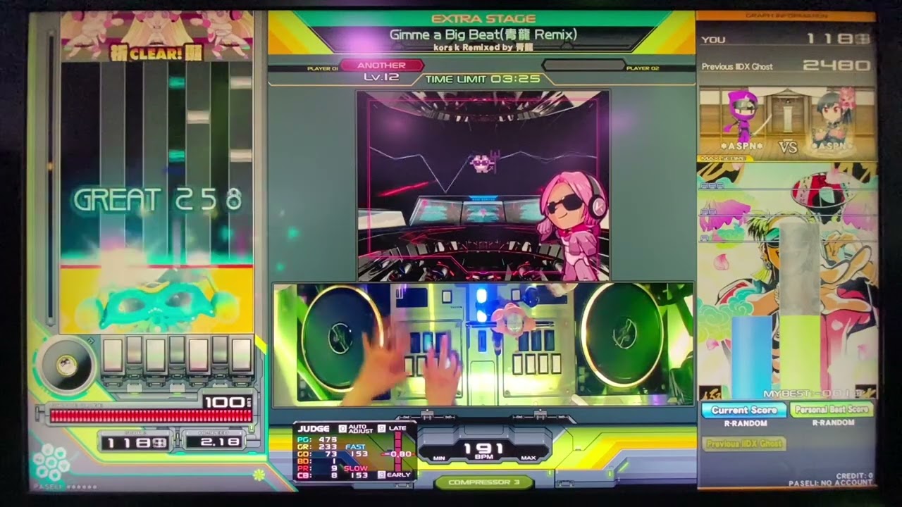 beatmania IIDX Gimme a Big Beat(青龍 Remix) SP Another 1P R乱 Hard