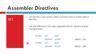 Famous Assembler Directives in PIC Profile