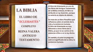 ORIGINAL: LA BIBLIA EL LIBRO DE ' ECLESIASTÉS ' COMPLETO REINA VALERA ANTIGUO TESTAMENTO
