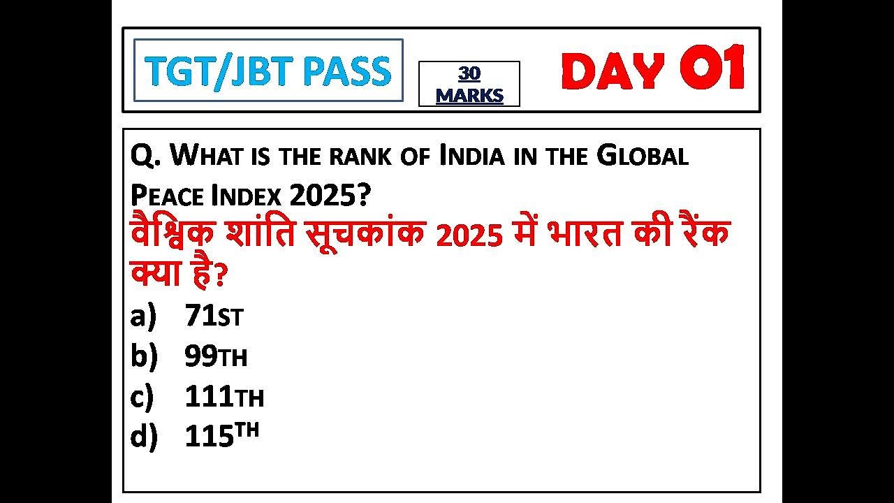 DAY 1 OF IMPORTANT SELECTED QUESTIONS FOR TGT 2025
