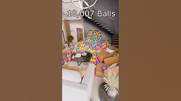 Living room filled with over 10,000 balls 🔥 Intense blender simulation #blender3d #blenderanimation
