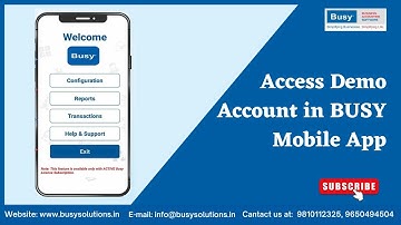 Access Demo Account in BUSY Mobile App | BUSY Mobile App | BUSY #youtube #kgsoftwareservices