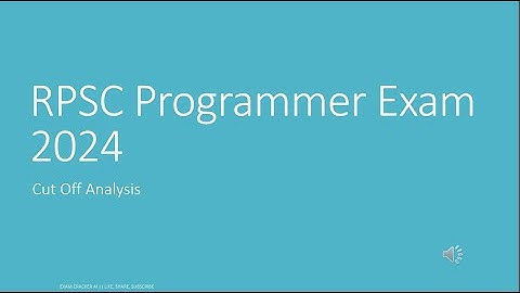 RPSC PROGRAMMER EXAM 2024 EXPECTED CUT OFF | RPSC PROGRAMMER CUTOFF CATEGORY WISE CUTOFF