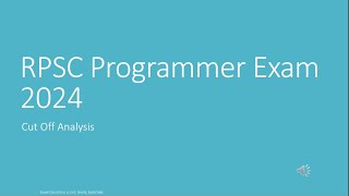 RPSC PROGRAMMER EXAM 2024 EXPECTED CUT OFF | RPSC PROGRAMMER CUTOFF CATEGORY WISE CUTOFF