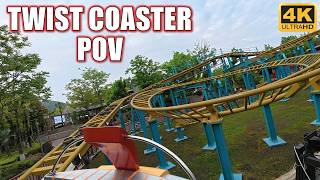 Twist Coaster POV (4K), Suzhou Amusement Land Forest World Jinma Spinning Coaster | Non-Copyright
