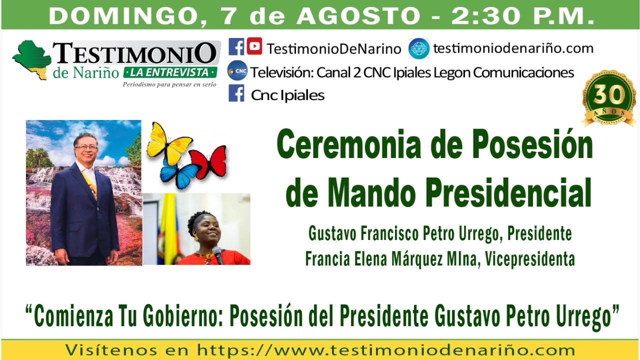 Comienza Tu Gobierno: Posesión del Presidente Gustavo Francisco Petro Urrego” - YouTube