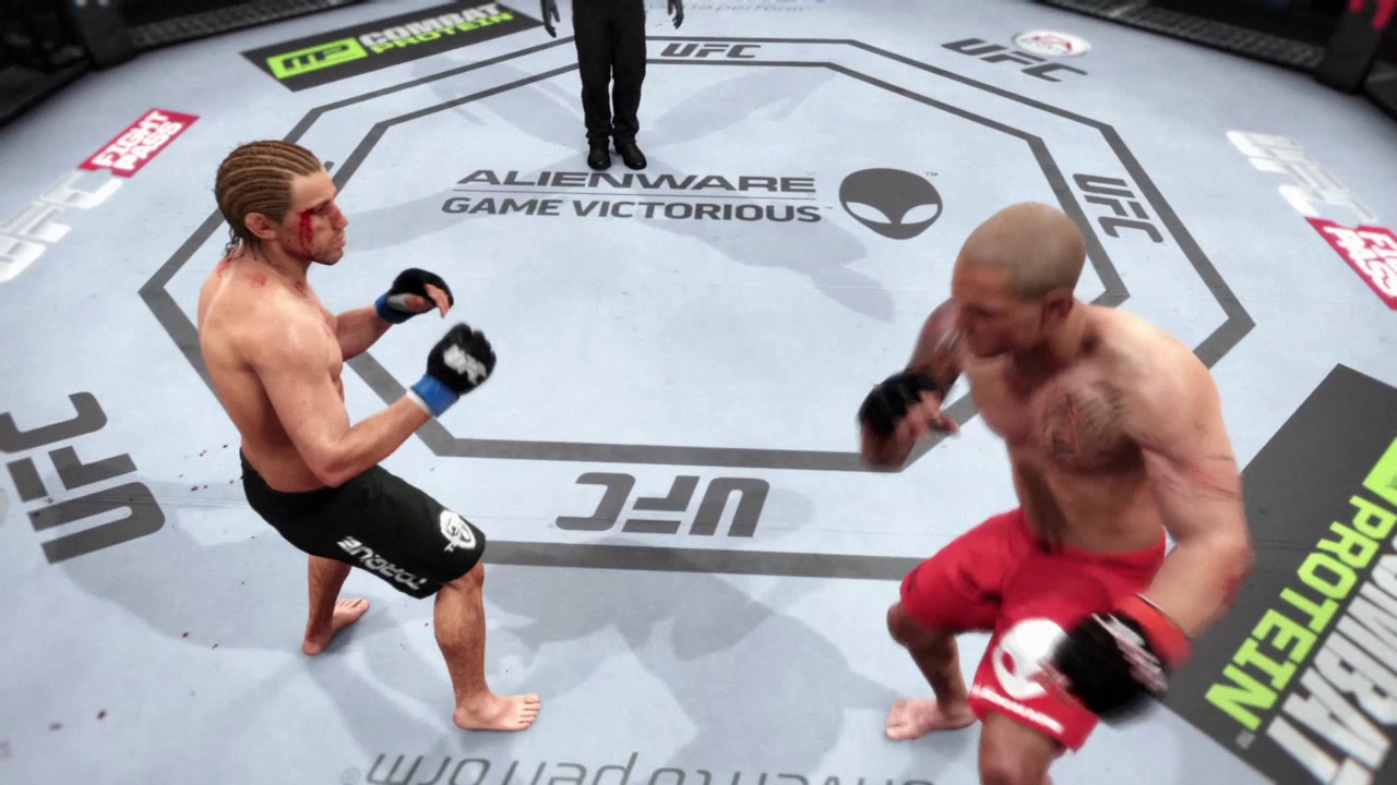 Superman punch off cage KO!!