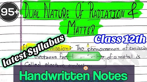 | Dual nature of radiation and matter |Class 12th| Physics chapter 11| NOTES | @Edustudy_point