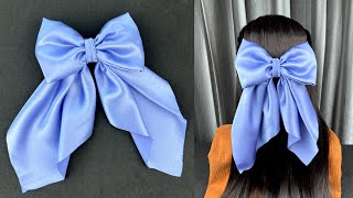 DIY Satin Fabric Bow Hair Clip.✅✅ How to make Bow Hair Clip Tutorial. Hair Accessories.