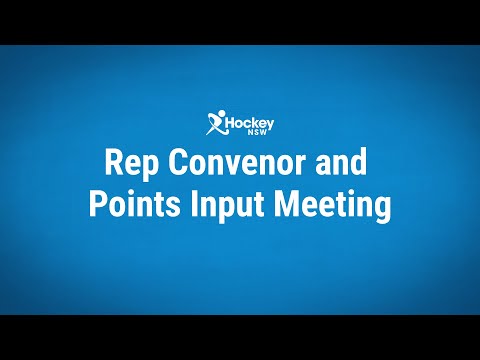 Rep Convenor and Points Input Meeting - RevolutioniseSPORT