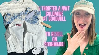 ONE dress paid for this entire haul! NWT Goldmine from Goodwill Thrift Haul to Resell on Poshmark!