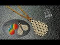 ⚜️Beaded Teardrop Pendant & Earrings/ Seed beads Jewelry/ Aretes Tutorial Diy (0529)