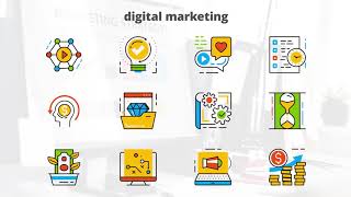 Digital Marketing - Flat Animated Icons | After Effects Titles - Envato elements