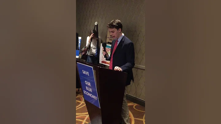 Shamus Miller speaking prior to BOEM meeting in op...