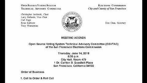 June 14, 2018 OSVTAC Meeting