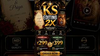 🔥 Wedding Card Only ₹299 😍 | Wedding Video Only ₹399 | KS Editing 2X
