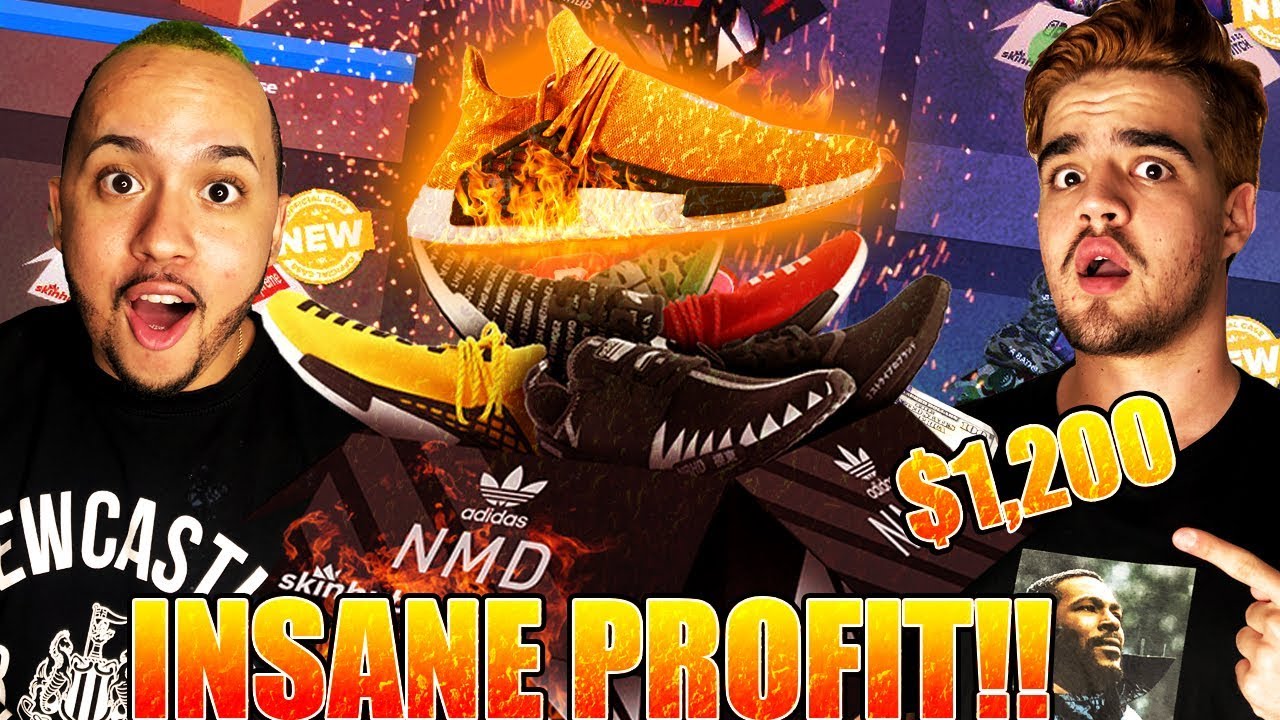 INSANE PROFIT ONLINE MYSTERY BOX!! WE GOT GOLD $1,200 NMD ON SKINHUB!!