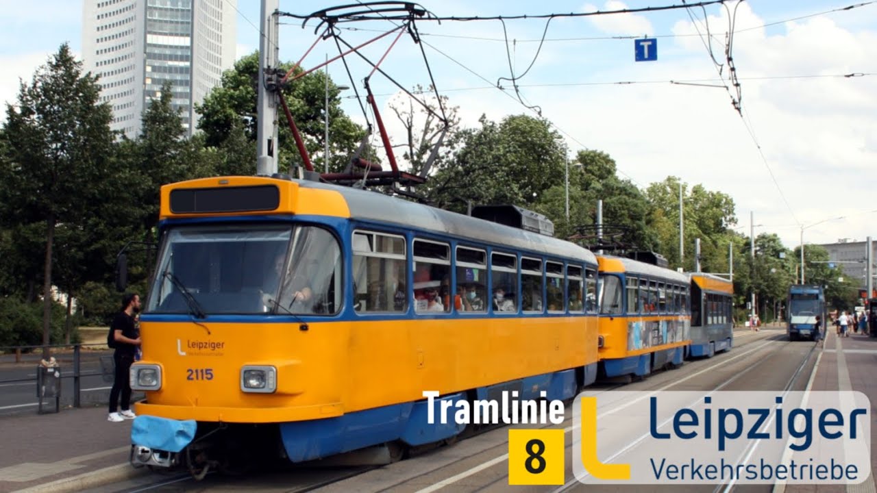 LVB Leipzig | Mitfahrt Tram 8: Paunsdorf-Nord - Grünau-Nord | ČKD Tatra T4D-M2 / 33d