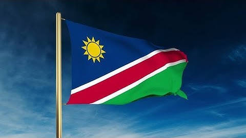 4K Namibia flag slider style. Waving in the wind with cloud background animation Stock video