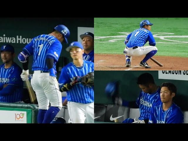 ブチギレ】桑原将志、ストライク判定に納得いかずベンチでバットと