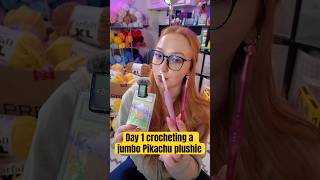 Crocheting a jumbo Pikachu plushie! #pokemon #crochet