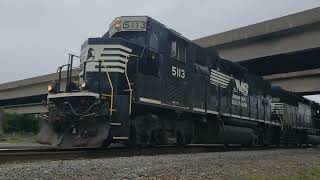 NS GP38-2 5113, and NS GP38-3 5829 lead a train with a SCALE TEST CAR!!!!!!!!!