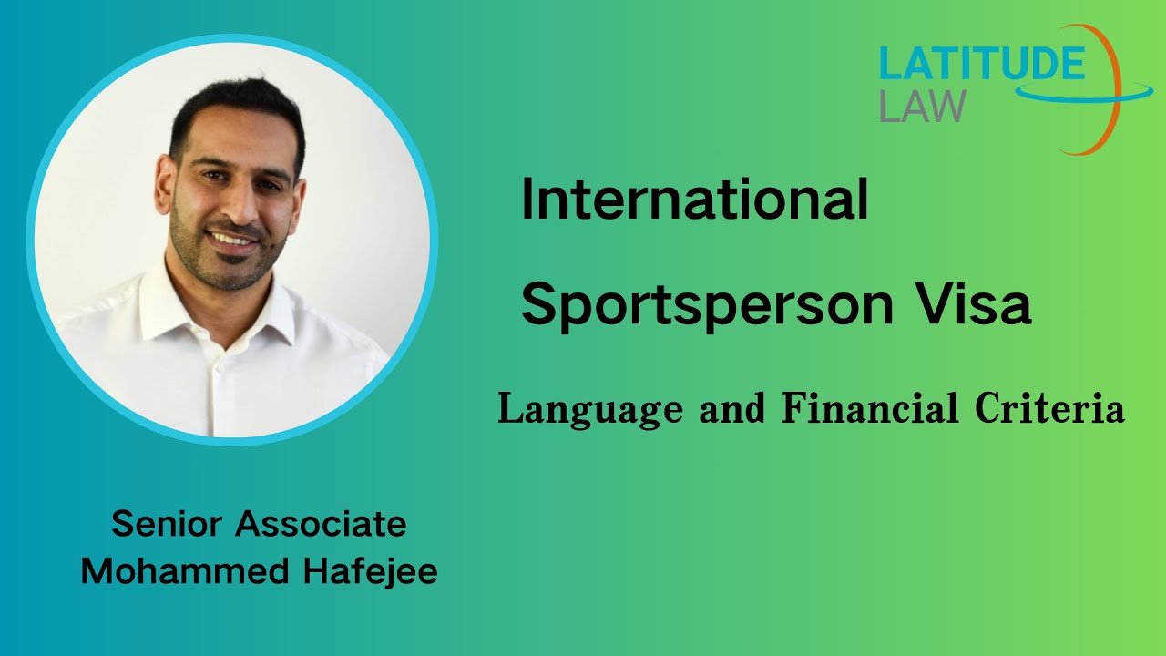 Language and Financial Criteria for the International Sportsperson Visa