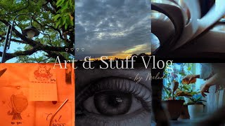 ART & STUFF VLOG | Melodia | drawing, productivity, 4am peace, soft lights, nature and my cats screenshot 2