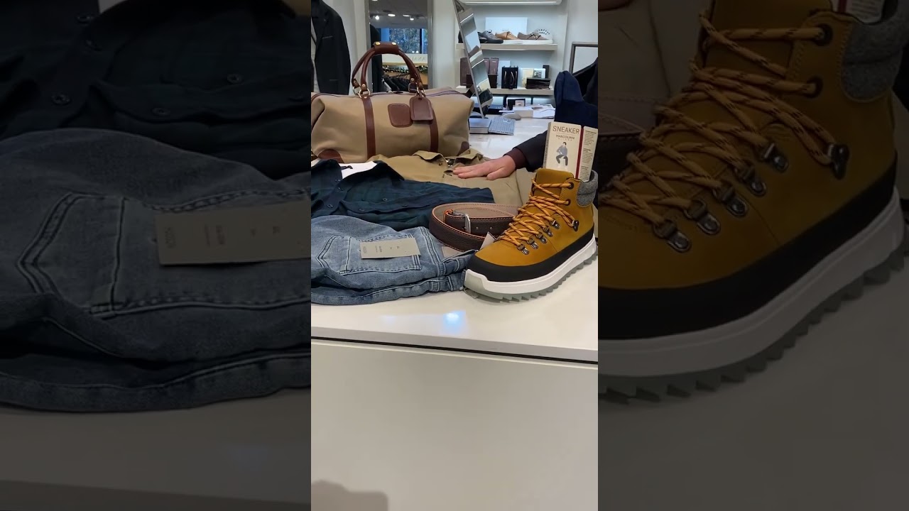 Barbour khaki jacket with Hudson blue denim at Larrimors in Pittsburgh