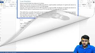 CM1 | Loan Schedules | Example Solved in MS Word