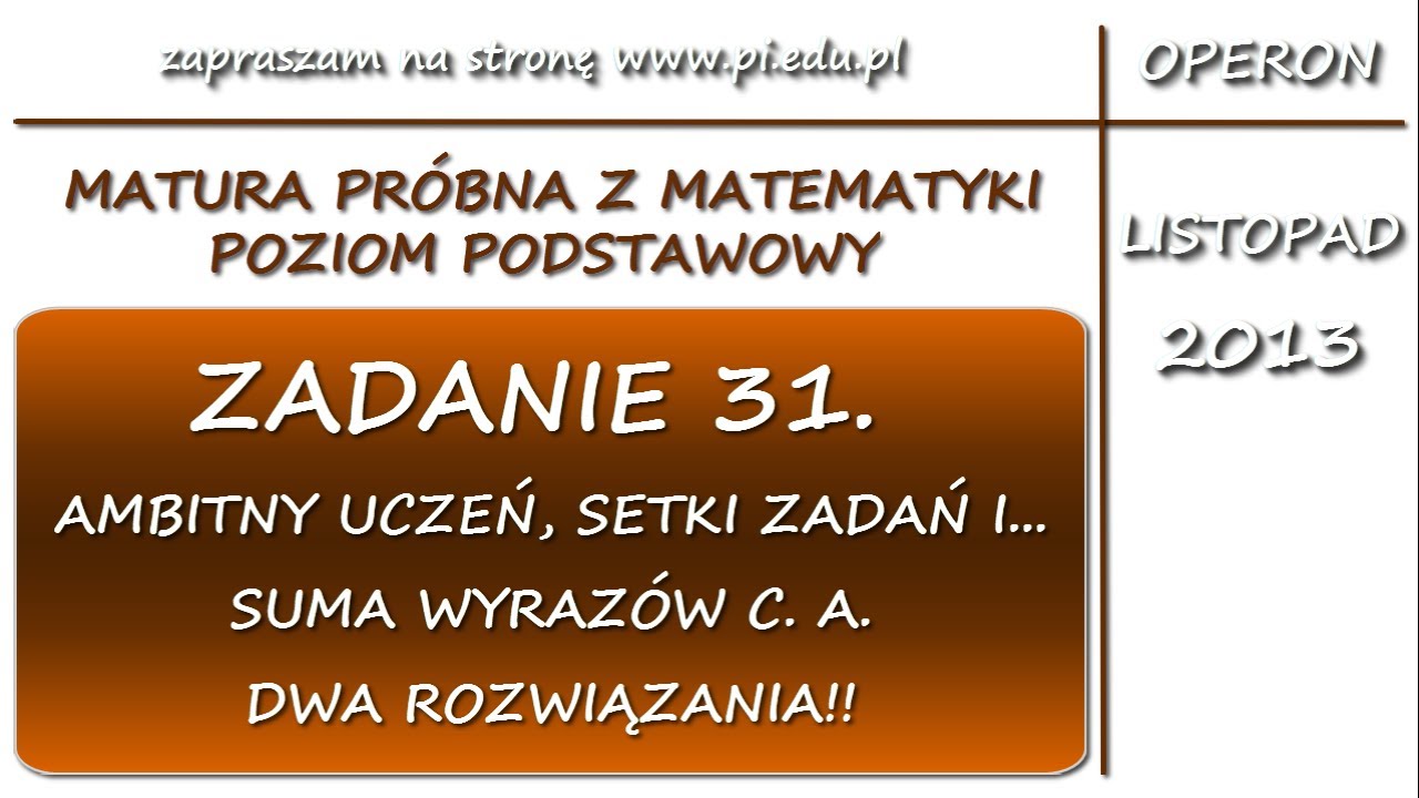 Matura Próbna Z Operonem Listopad 2013