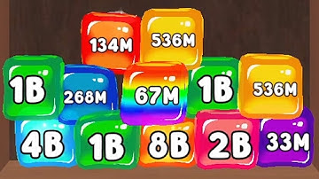 Merge Cube 2048 3D - ASMR Gameplay (Cubes Math, Level Up NumberBlocks Jelly Balls) Part 091