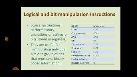 #logical and bit manipulation instructions