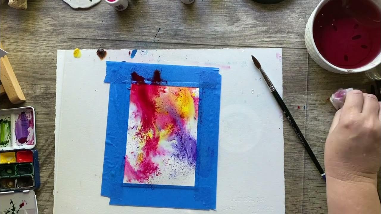 Beautiful Day with Brusho Watercolor Crystals - Spritzing Technique -  LovenStamps