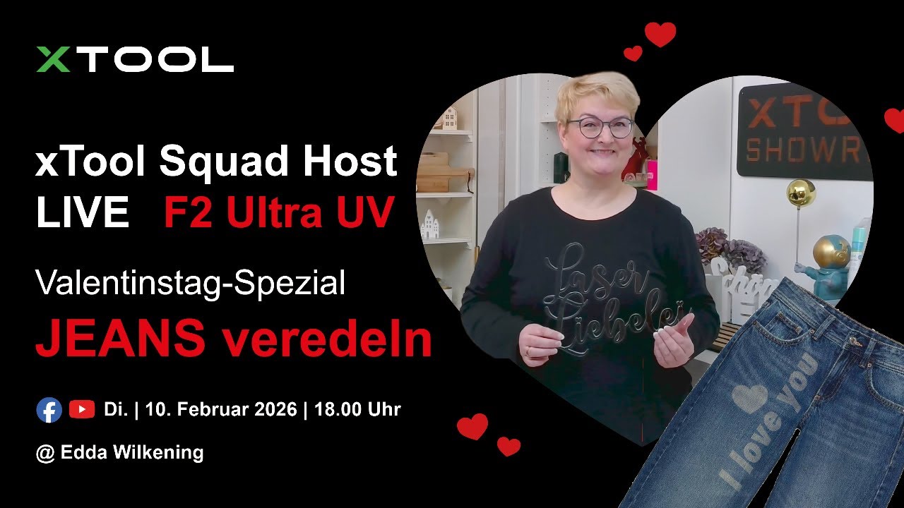 xTool LIVE - F2 Ultra UV - Jeans Stoffe veredeln