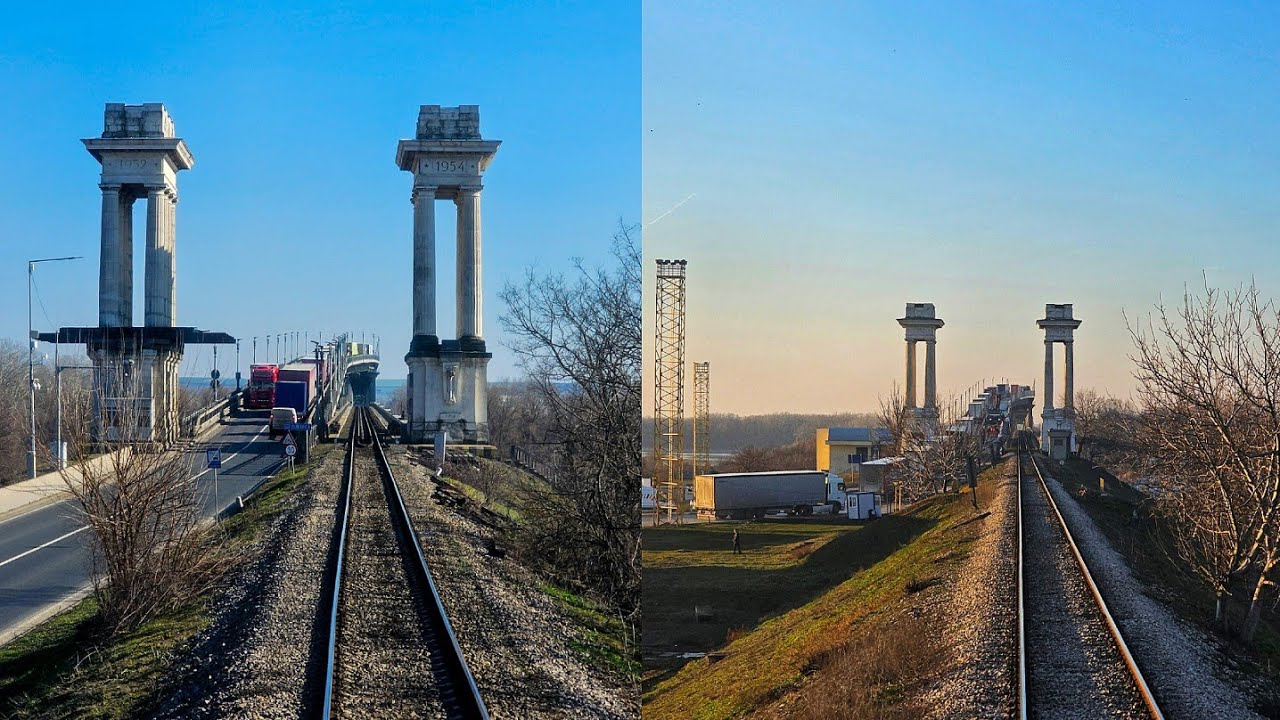 Cab View - Trecere cu Trenul pe Podul Prieteniei Giurgiu - Ruse, și Retur
