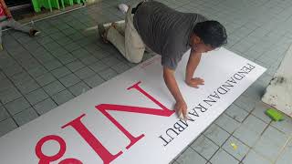 Install sticker signboard ~