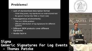 Hack.lu 2017 Sigma - Generic Signatures for Log Events by Thomas Patzke
