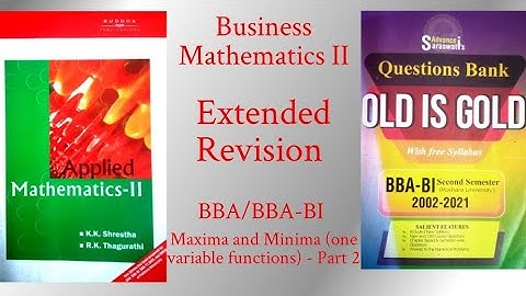 Business Mathematics II (Pokhara University) Extended Revision (Unit 2 - Part 5)