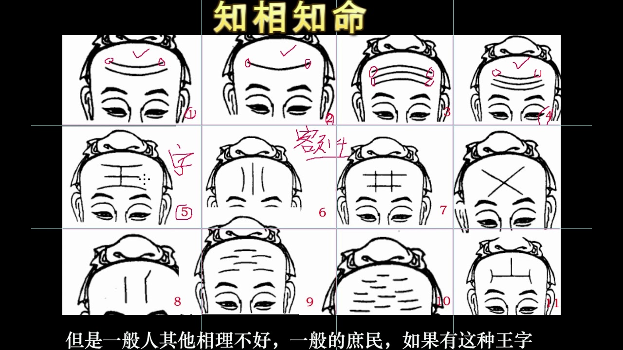 面相之额相系列十四，看额相纹路，十二种不同的额纹代表的含义 - YouTube