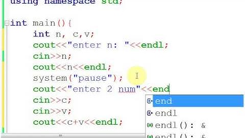 system("pause"); in c++