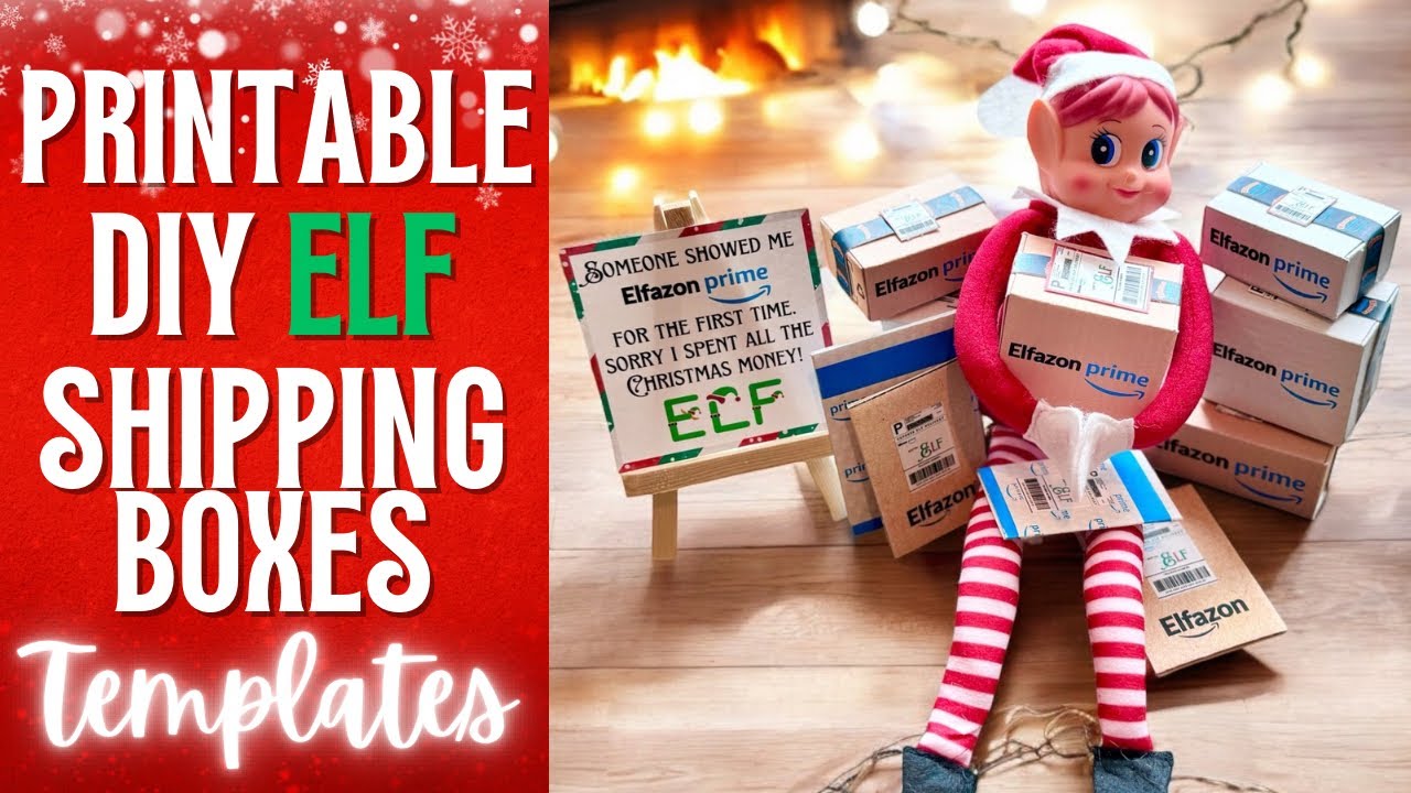 🎄 Elf Online Shopping Scene | DIY Printable Elf Shipping Boxes Props 📦 (PDF) Christmas Elves Ideas