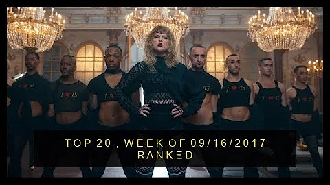 My 15th ranking of current Top 20 hits on Billboard Hot 100 (week of 09/16/2017)