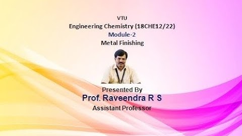 Metal Finishing Lecture 1, Module 2