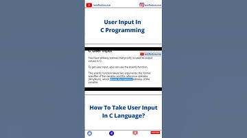 C User Input | Get User Input In C Programming #cprogramming