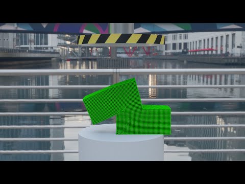 Particle Tetris Pieces Getting Crushed (SATISFYING)