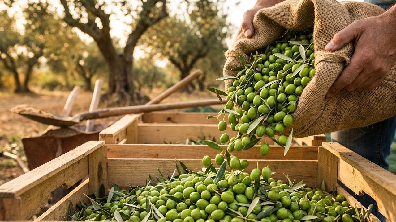 Real Extra Virgin Olive Oil Production: Harvest to Pressing in a Huge Modern Mill 🫒 (No Chemicals!)