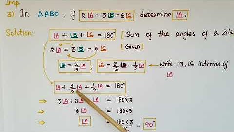 In △ABC,2∠A=3∠B=6∠C find ∠A -Solutions of old CBSE questions - Angle sum property of a Triangle