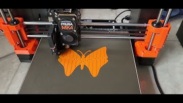 Prusa MK4 with alpha input shaper firmware printing butterfly